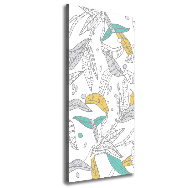 Stampa quadro su tela verticale Foglie colorate