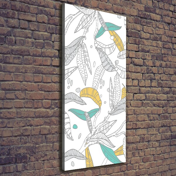 Stampa quadro su tela verticale Foglie colorate