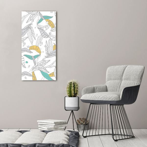 Stampa quadro su tela verticale Foglie colorate