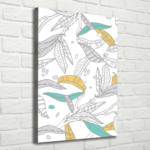 Stampa quadro su tela verticale Foglie colorate