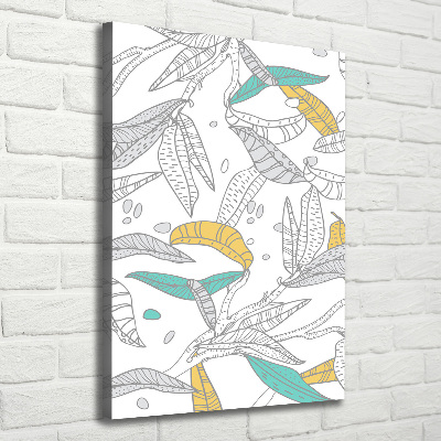 Stampa quadro su tela verticale Foglie colorate