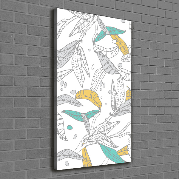Stampa quadro su tela verticale Foglie colorate