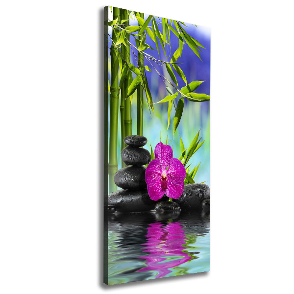 Quadro su tela canvas verticale Orchidea e bambù