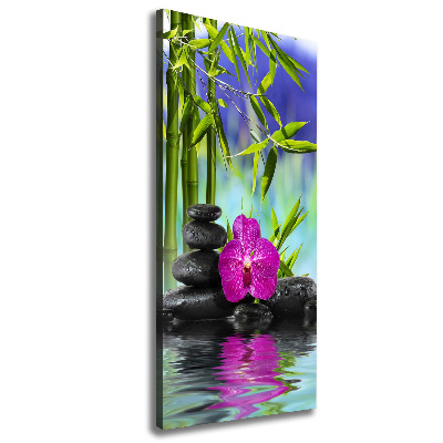 Quadro su tela canvas verticale Orchidea e bambù