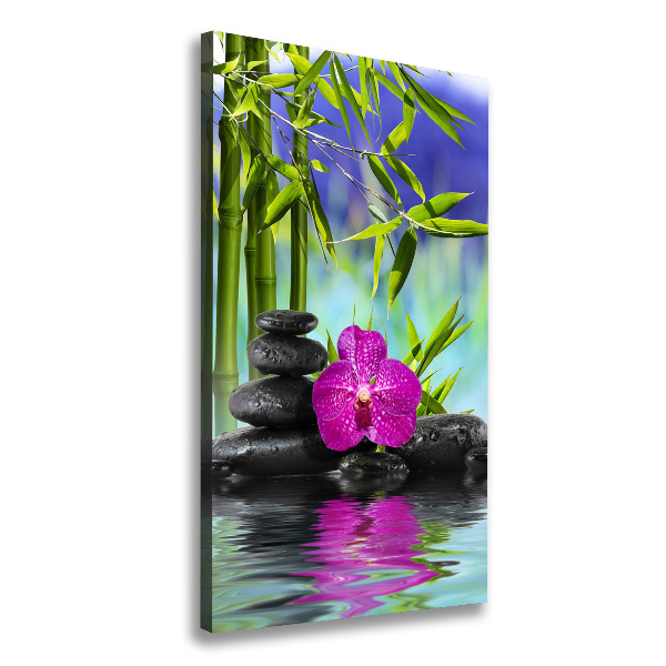 Quadro su tela canvas verticale Orchidea e bambù