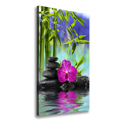 Quadro su tela canvas verticale Orchidea e bambù