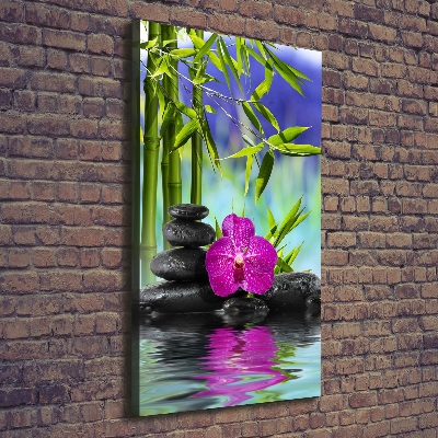 Quadro su tela canvas verticale Orchidea e bambù