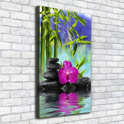Quadro su tela canvas verticale Orchidea e bambù