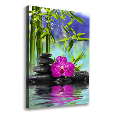 Quadro su tela canvas verticale Orchidea e bambù