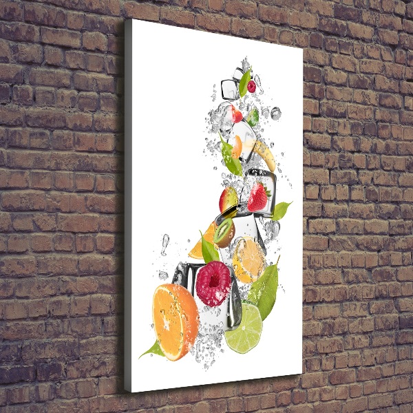 Stampa quadro su tela verticale Frutta e ghiaccio