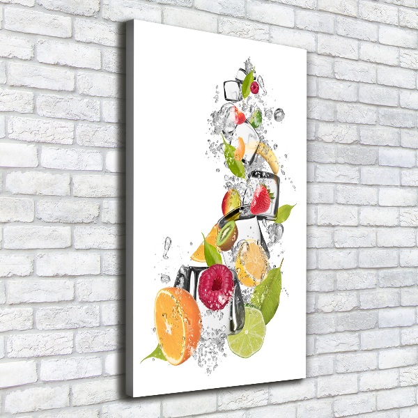 Stampa quadro su tela verticale Frutta e ghiaccio