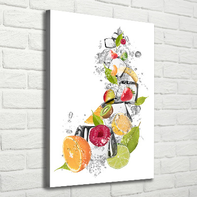 Stampa quadro su tela verticale Frutta e ghiaccio