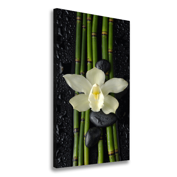Quadro su tela canvas verticale Orchidea e bambù