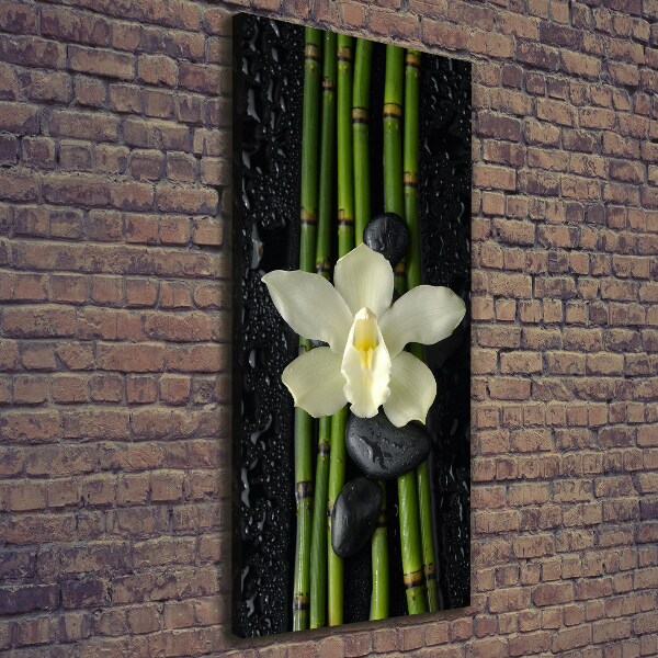 Quadro su tela canvas verticale Orchidea e bambù