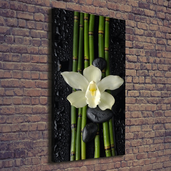 Quadro su tela canvas verticale Orchidea e bambù