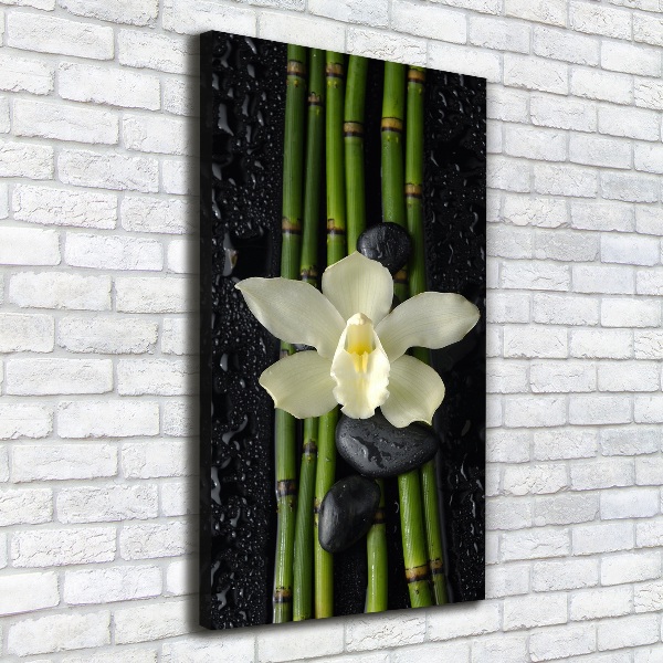 Quadro su tela canvas verticale Orchidea e bambù