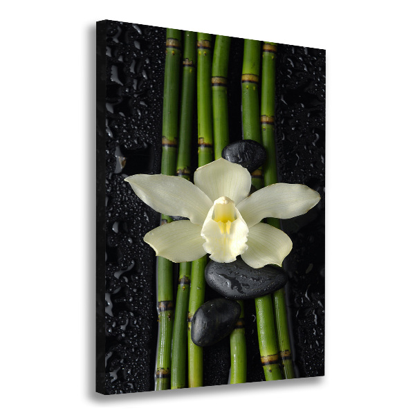 Quadro su tela canvas verticale Orchidea e bambù