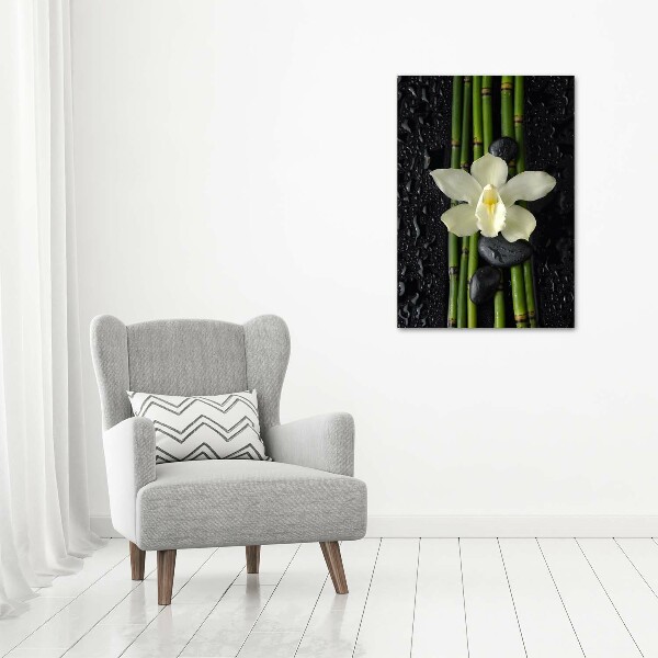 Quadro su tela canvas verticale Orchidea e bambù