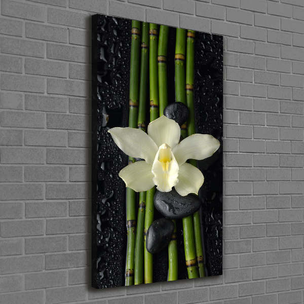 Quadro su tela canvas verticale Orchidea e bambù