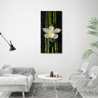 Quadro su tela canvas verticale Orchidea e bambù