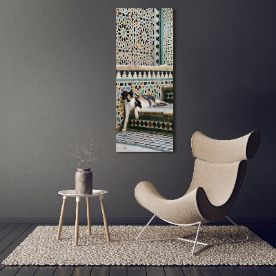 Quadro su tela canvas verticale Un gatto in Marocco