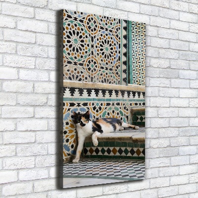 Quadro su tela canvas verticale Un gatto in Marocco