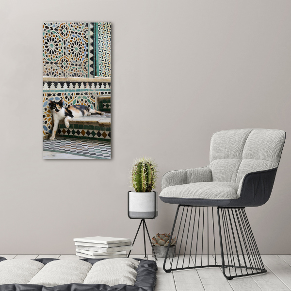 Quadro su tela canvas verticale Un gatto in Marocco