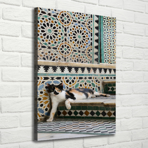 Quadro su tela canvas verticale Un gatto in Marocco