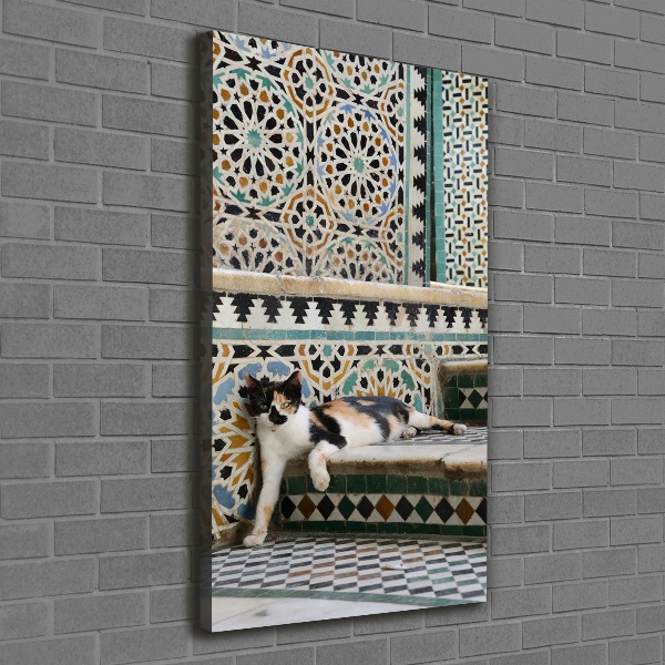 Quadro su tela canvas verticale Un gatto in Marocco