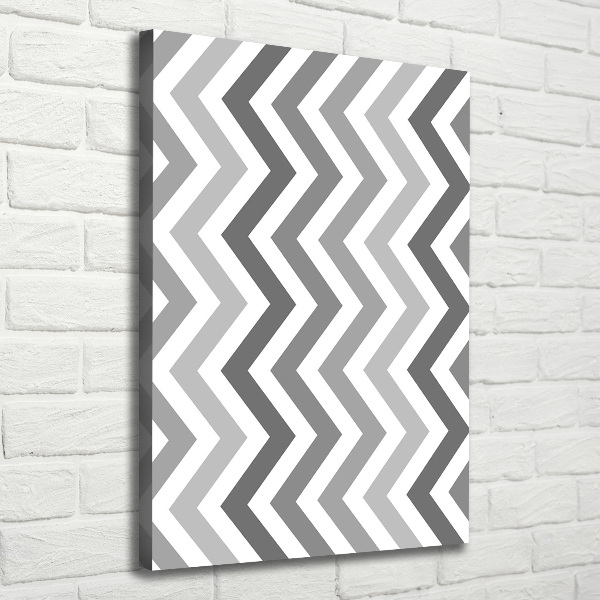 Quadro foto su tela verticale Zigzag grigi