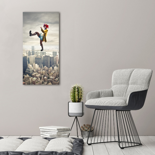 Quadro su tela canvas verticale Pagliaccio su una fune