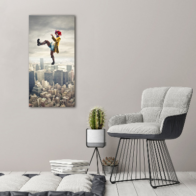 Quadro su tela canvas verticale Pagliaccio su una fune