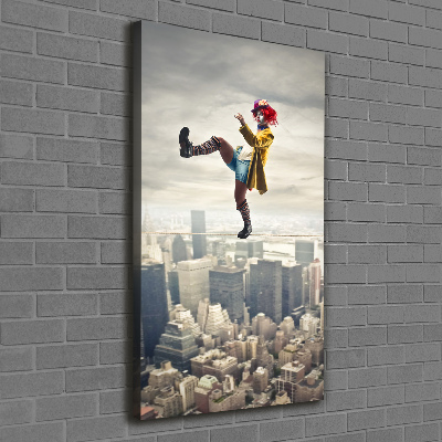 Quadro su tela canvas verticale Pagliaccio su una fune