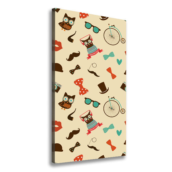 Quadro su tela canvas verticale Occhiali da ciclista a forma di gufo
