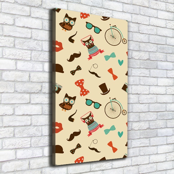Quadro su tela canvas verticale Occhiali da ciclista a forma di gufo