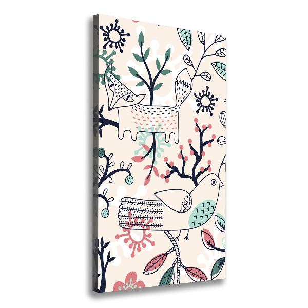 Quadro foto su tela verticale Animali e fiori