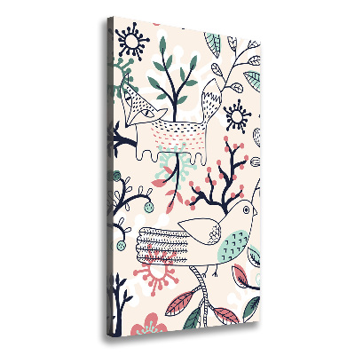 Quadro foto su tela verticale Animali e fiori