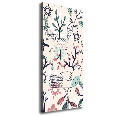 Quadro foto su tela verticale Animali e fiori