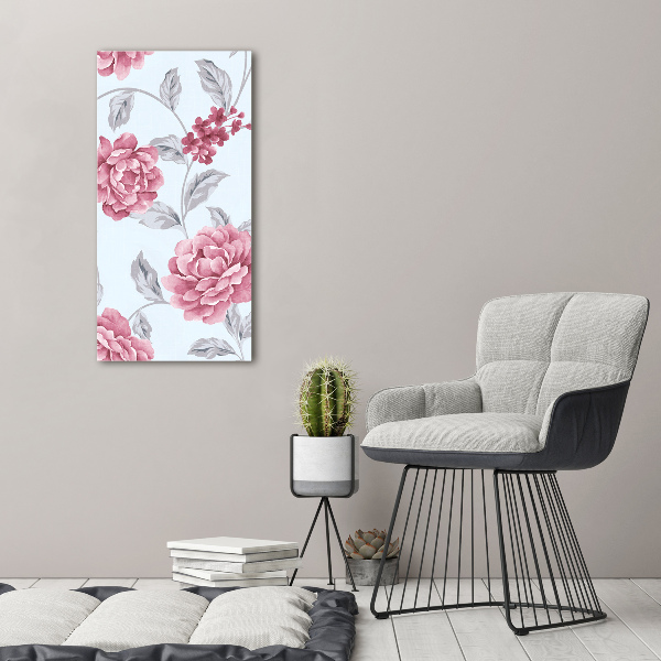 Quadro foto su tela verticale Peonie