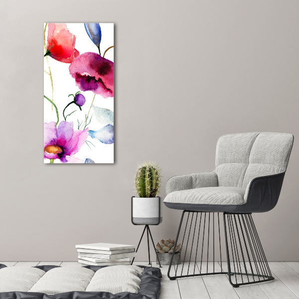 Quadro su tela canvas verticale Papaveri