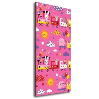 Stampa quadro su tela verticale Treno Felice