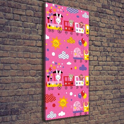 Stampa quadro su tela verticale Treno Felice