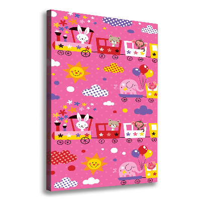 Stampa quadro su tela verticale Treno Felice