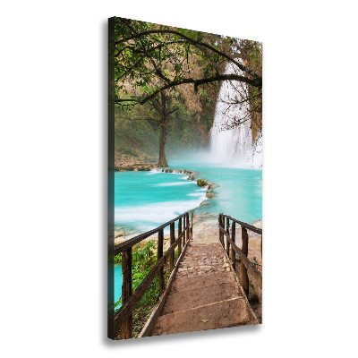 Quadro su tela canvas verticale Cascata del Messico