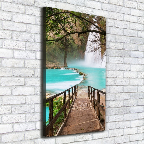 Quadro su tela canvas verticale Cascata del Messico