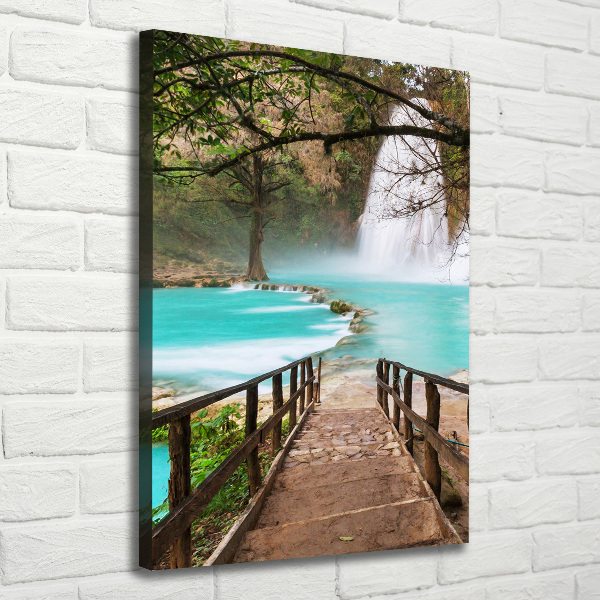 Quadro su tela canvas verticale Cascata del Messico