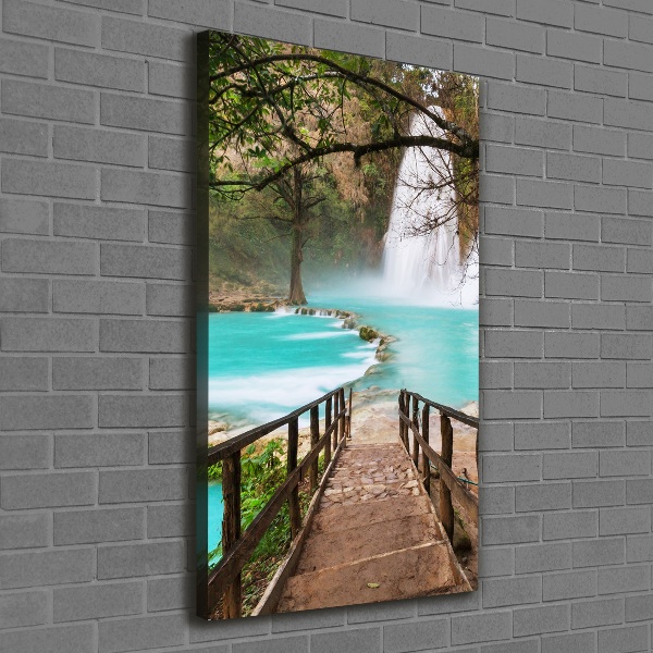 Quadro su tela canvas verticale Cascata del Messico