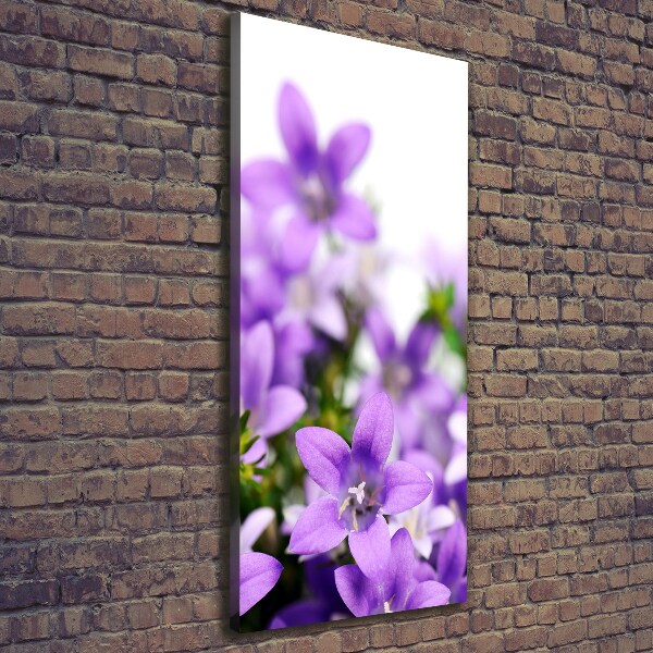 Quadro su tela canvas verticale Campanelle viola