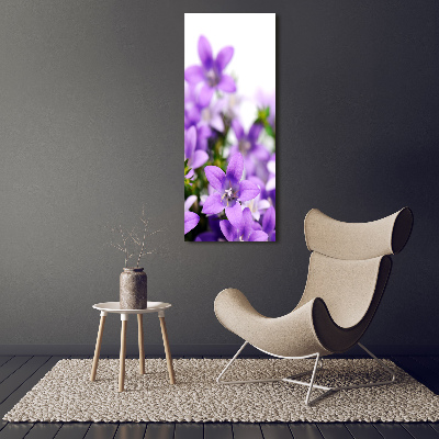 Quadro su tela canvas verticale Campanelle viola