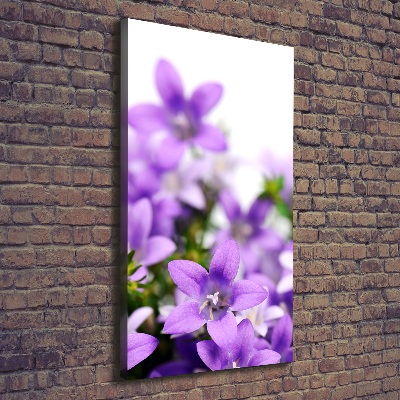 Quadro su tela canvas verticale Campanelle viola